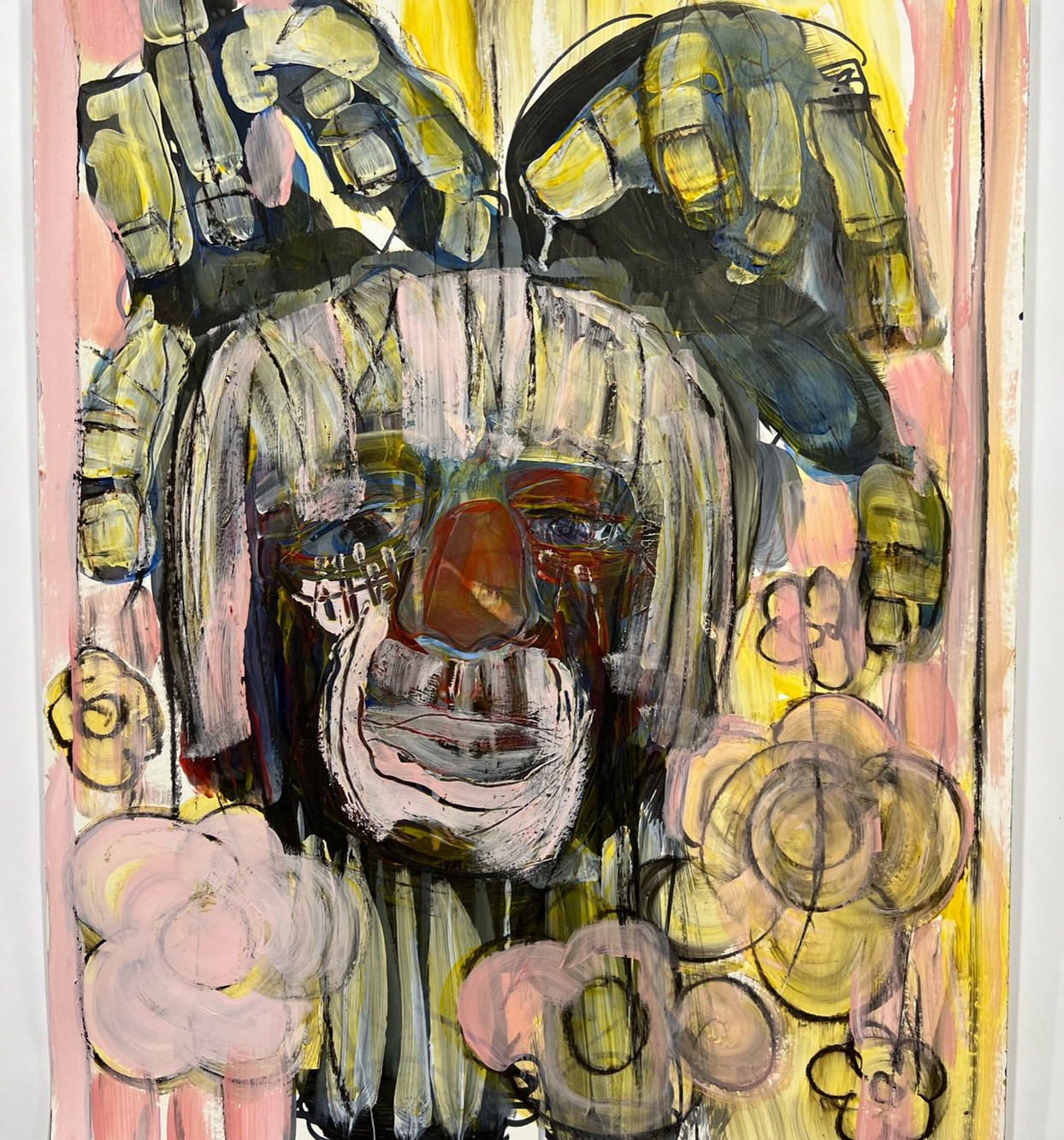 Figure with flowers painting