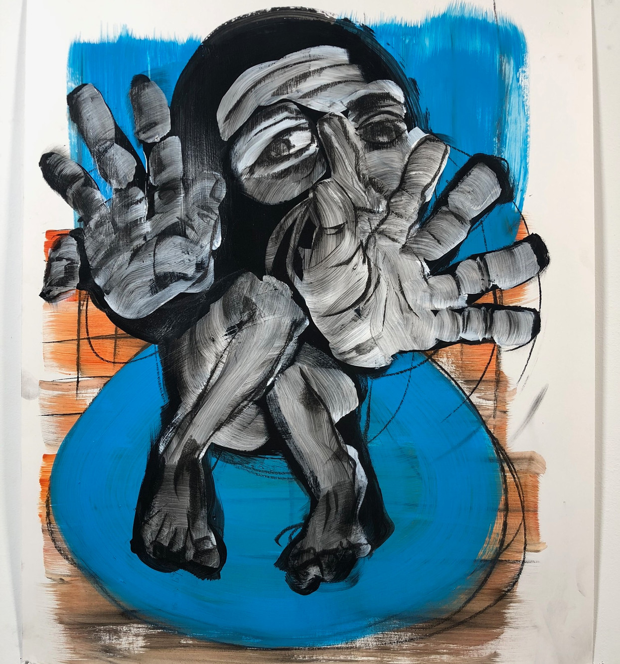 Figure portrait on paper