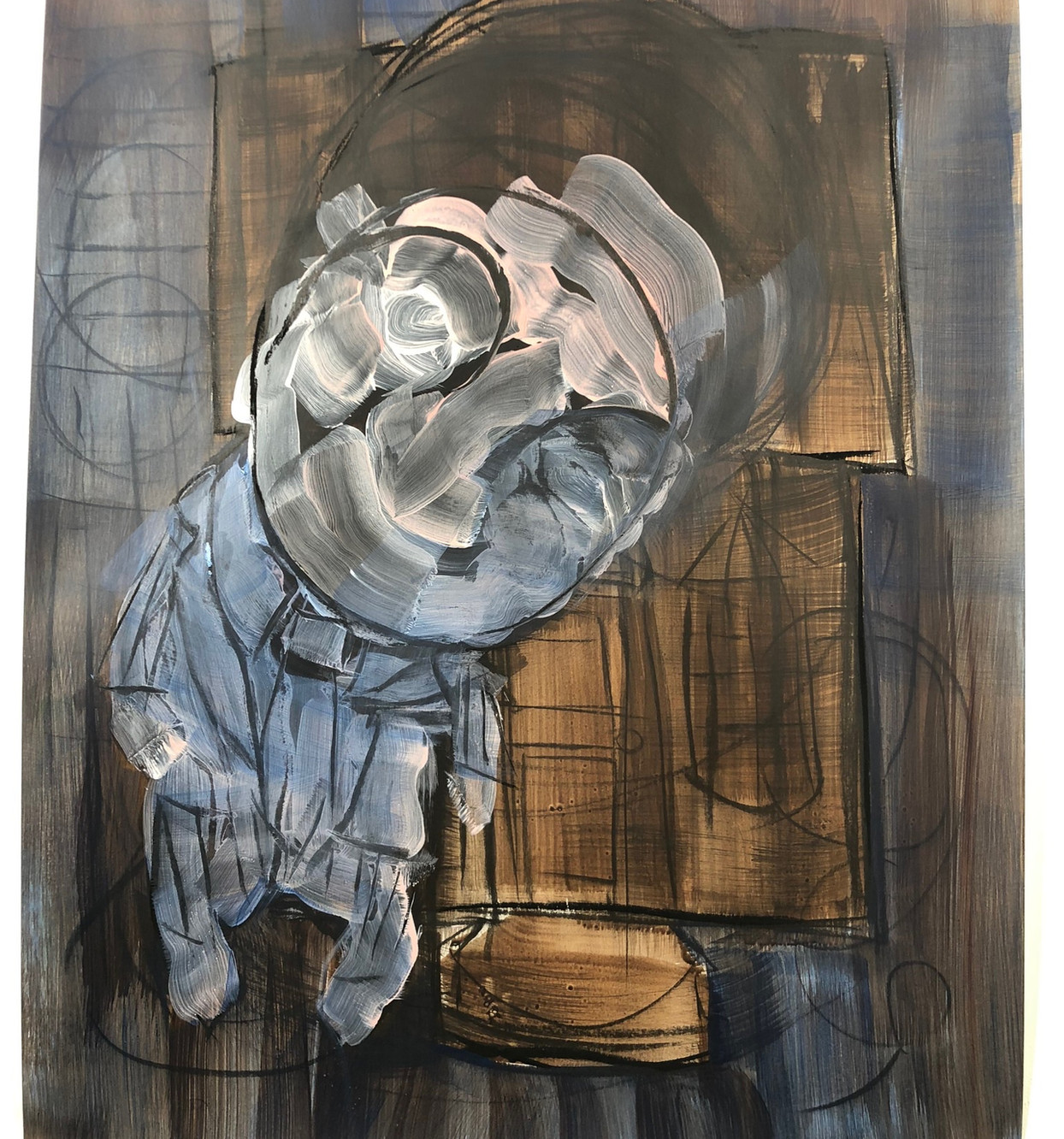 Man in suit painting